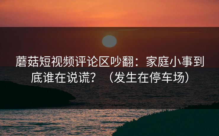 蘑菇短视频评论区吵翻：家庭小事到底谁在说谎？（发生在停车场）