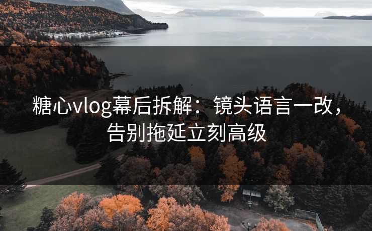 糖心vlog幕后拆解：镜头语言一改，告别拖延立刻高级