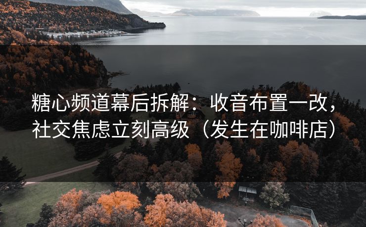 糖心频道幕后拆解：收音布置一改，社交焦虑立刻高级（发生在咖啡店）