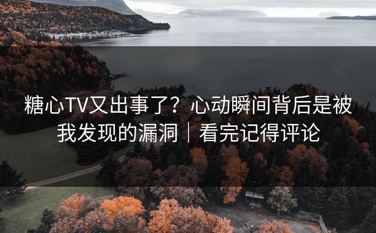 糖心TV又出事了？心动瞬间背后是被我发现的漏洞｜看完记得评论