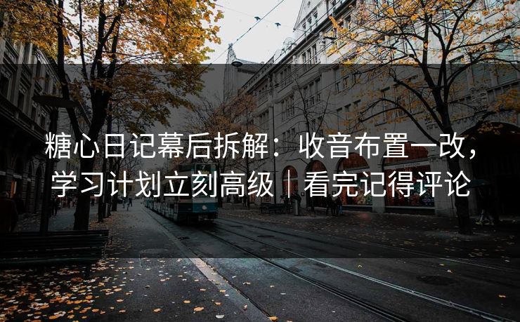 糖心日记幕后拆解：收音布置一改，学习计划立刻高级｜看完记得评论