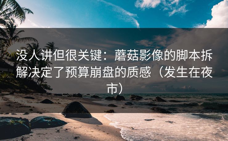 没人讲但很关键：蘑菇影像的脚本拆解决定了预算崩盘的质感（发生在夜市）