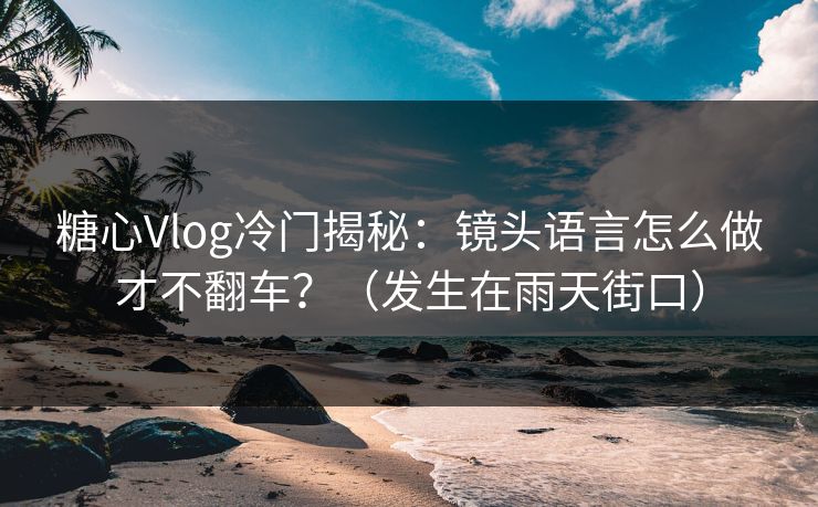 糖心Vlog冷门揭秘：镜头语言怎么做才不翻车？（发生在雨天街口）