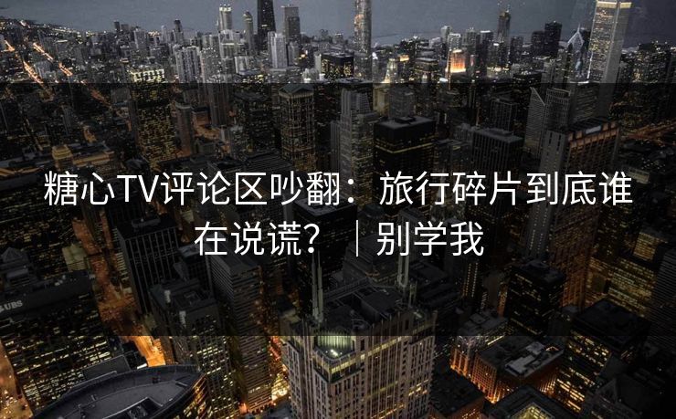 糖心TV评论区吵翻：旅行碎片到底谁在说谎？｜别学我