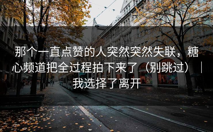 那个一直点赞的人突然突然失联，糖心频道把全过程拍下来了（别跳过）｜我选择了离开