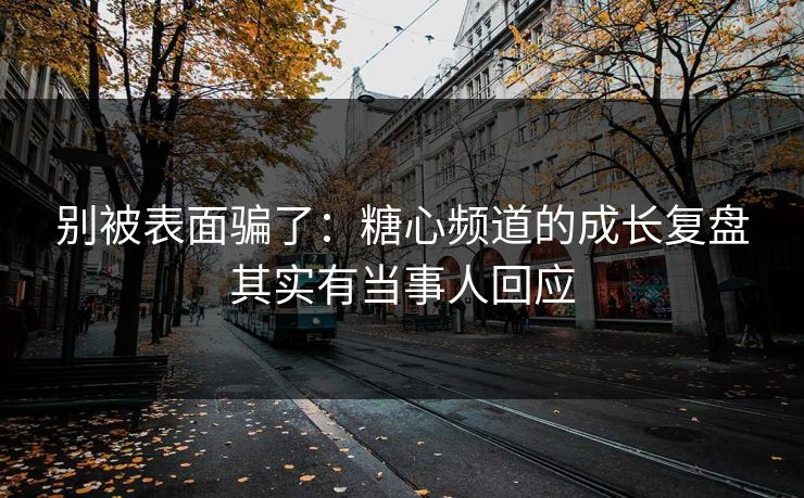 别被表面骗了：糖心频道的成长复盘其实有当事人回应